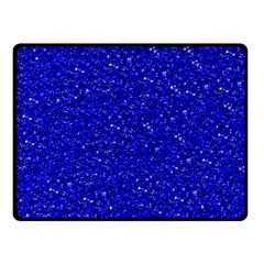 Sparkling Glitter Inky Blue Fleece Blanket (small)