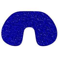 Sparkling Glitter Inky Blue Travel Neck Pillows by ImpressiveMoments