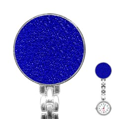 Sparkling Glitter Inky Blue Stainless Steel Nurses Watches