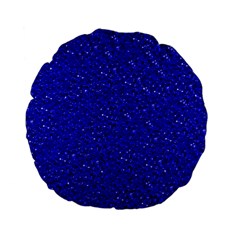 Sparkling Glitter Inky Blue Standard 15  Premium Flano Round Cushions