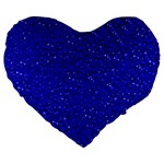 Sparkling Glitter Inky Blue Large 19  Premium Flano Heart Shape Cushions Front