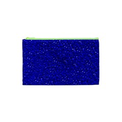 Sparkling Glitter Inky Blue Cosmetic Bag (xs)