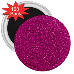 Sparkling Glitter Pink 3  Magnets (100 Pack) by ImpressiveMoments