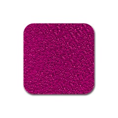 Sparkling Glitter Pink Rubber Square Coaster (4 Pack) 