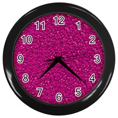 Sparkling Glitter Pink Wall Clocks (black)