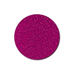 Sparkling Glitter Pink Rubber Coaster (round) 