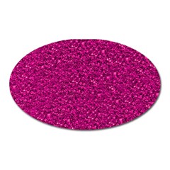 Sparkling Glitter Pink Oval Magnet