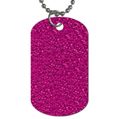 Sparkling Glitter Pink Dog Tag (one Side)