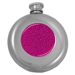 Sparkling Glitter Pink Round Hip Flask (5 Oz) by ImpressiveMoments