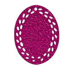 Sparkling Glitter Pink Ornament (oval Filigree) 