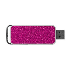 Sparkling Glitter Pink Portable Usb Flash (one Side)