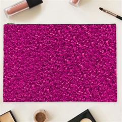 Sparkling Glitter Pink Cosmetic Bag (xxl) 