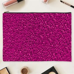 Sparkling Glitter Pink Cosmetic Bag (xxxl) 