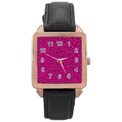 Sparkling Glitter Pink Rose Gold Watches