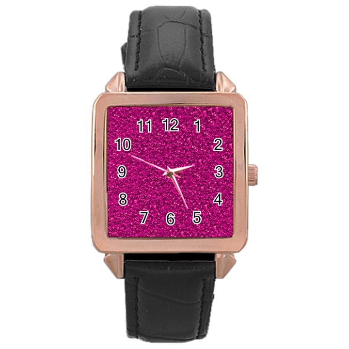 Sparkling Glitter Pink Rose Gold Watches