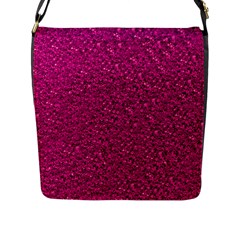 Sparkling Glitter Pink Flap Messenger Bag (l)  by ImpressiveMoments