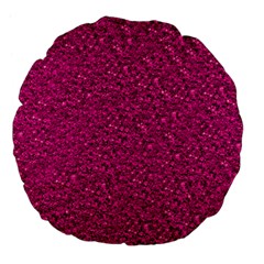 Sparkling Glitter Pink Large 18  Premium Flano Round Cushions