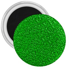 Sparkling Glitter Neon Green 3  Magnets