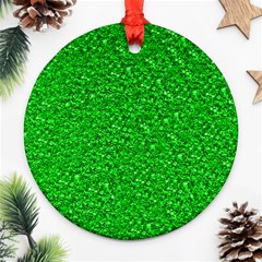 Sparkling Glitter Neon Green Ornament (round) 