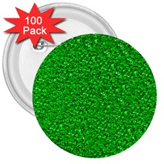 Sparkling Glitter Neon Green 3  Buttons (100 Pack) 