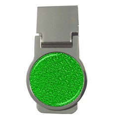 Sparkling Glitter Neon Green Money Clips (round) 