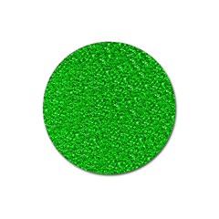 Sparkling Glitter Neon Green Magnet 3  (round)