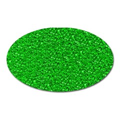 Sparkling Glitter Neon Green Oval Magnet