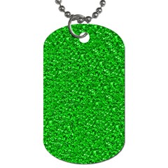 Sparkling Glitter Neon Green Dog Tag (one Side) by ImpressiveMoments