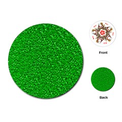 Sparkling Glitter Neon Green Playing Cards (round) 