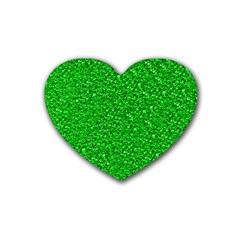 Sparkling Glitter Neon Green Heart Coaster (4 Pack)  by ImpressiveMoments