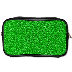 Sparkling Glitter Neon Green Toiletries Bags