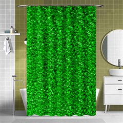 Sparkling Glitter Neon Green Shower Curtain 48  X 72  (small) 