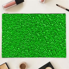 Sparkling Glitter Neon Green Cosmetic Bag (xxl) 