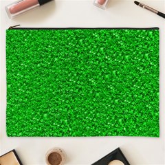 Sparkling Glitter Neon Green Cosmetic Bag (xxxl) 