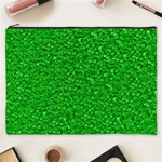 Sparkling Glitter Neon Green Cosmetic Bag (XXXL)  Front