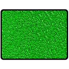 Sparkling Glitter Neon Green Double Sided Fleece Blanket (large) 