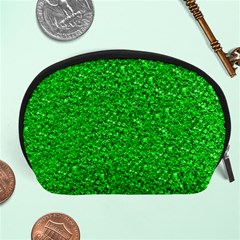 Sparkling Glitter Neon Green Accessory Pouches (large) 