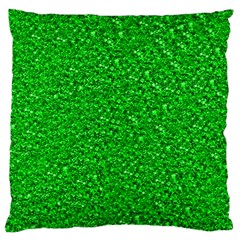 Sparkling Glitter Neon Green Standard Flano Cushion Cases (two Sides) 