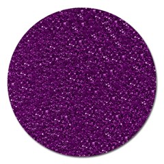 Sparkling Glitter Plum Magnet 5  (round)