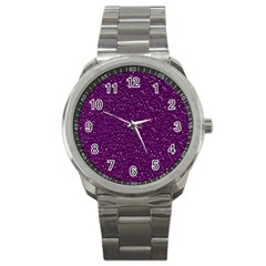 Sparkling Glitter Plum Sport Metal Watches