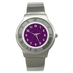 Sparkling Glitter Plum Stainless Steel Watches