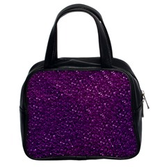 Sparkling Glitter Plum Classic Handbags (2 Sides)