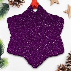 Sparkling Glitter Plum Ornament (snowflake)  by ImpressiveMoments