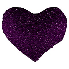 Sparkling Glitter Plum Large 19  Premium Heart Shape Cushions