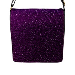 Sparkling Glitter Plum Flap Messenger Bag (l)  by ImpressiveMoments