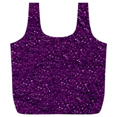 Sparkling Glitter Plum Full Print Recycle Bags (l) 