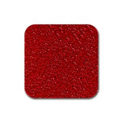 Sparkling Glitter Red Rubber Square Coaster (4 Pack) 