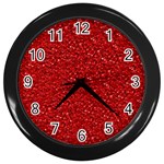 Sparkling Glitter Red Wall Clocks (Black) Front