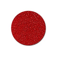 Sparkling Glitter Red Magnet 3  (round) by ImpressiveMoments