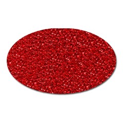 Sparkling Glitter Red Oval Magnet